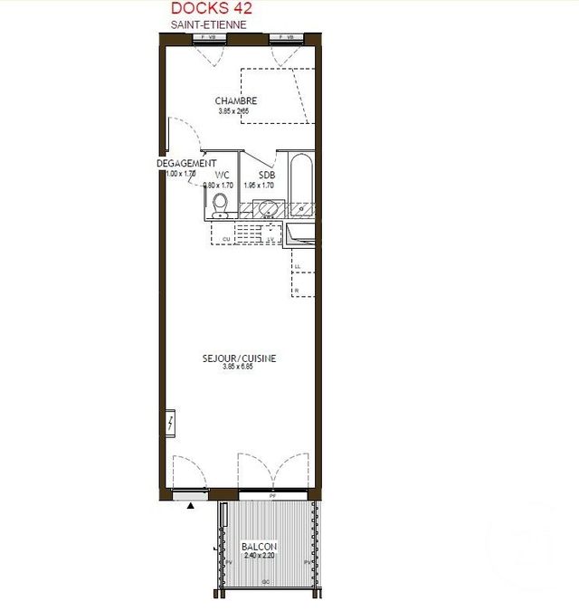 Appartement F2 à vendre - 2 pièces - 42.27 m2 - ST ETIENNE - 42 - RHONE-ALPES - Century 21 Seux Immobilier