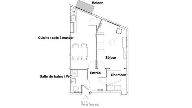 Appartement T2 à louer - 2 pièces - 39.24 m2 - ST ETIENNE - 42 - RHONE-ALPES - Century 21 Seux Immobilier